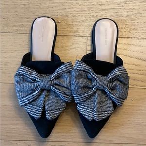 Something Navy suede flats with bow